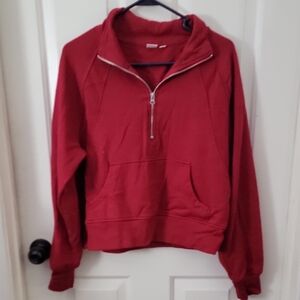 GAP Women's Red Half-Zip Hoodie